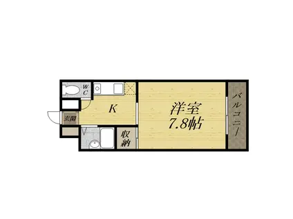 クロード・サンI(1K/3階)の間取り写真