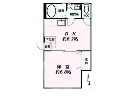 井田ハイツ(1DK/1階)の間取り写真