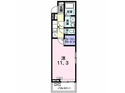 ラクーン大垣(1K/2階)の間取り写真