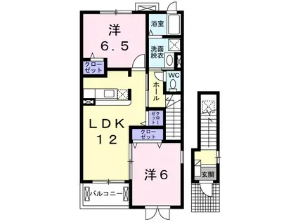 プレッソメテオールB(2LDK/2階)の間取り写真