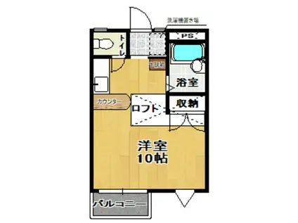 ベルメゾンM(ワンルーム/2階)の間取り写真
