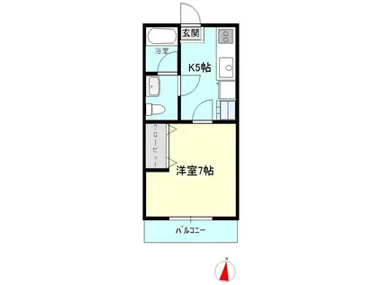 グリーンハイツ(1K/2階)の間取り写真