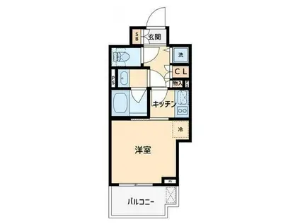 プライア渋谷(1K/16階)の間取り写真