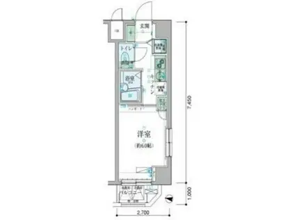 リヴシティ横濱新川町弐番館(1K/5階)の間取り写真