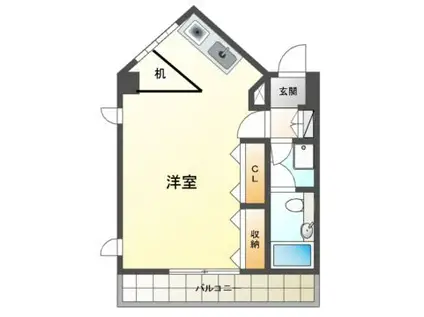 グローバル三田(ワンルーム/5階)の間取り写真