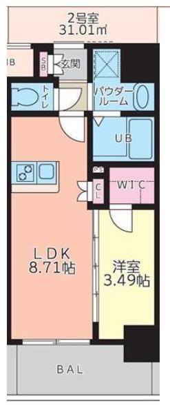 サムティ京橋CLEAR(1LDK/8階)の間取り写真