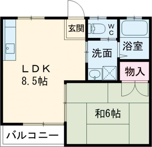 MP-I番館(1LDK/2階)の間取り写真