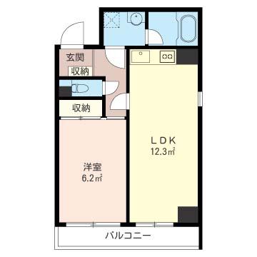 鈴美マンション(1LDK/2階)の間取り写真