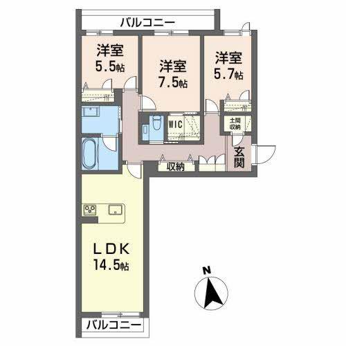 プレミアス(3LDK/2階)の間取り写真