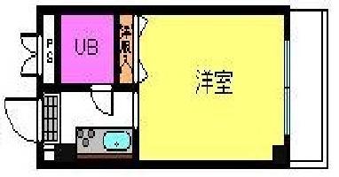 クレストコート(1K/2階)の間取り写真