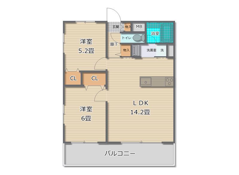 グリーンバレー五番館(1LDK/1階)の間取り写真