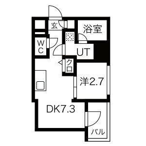 スパシエ新板橋(1DK/8階)の間取り写真