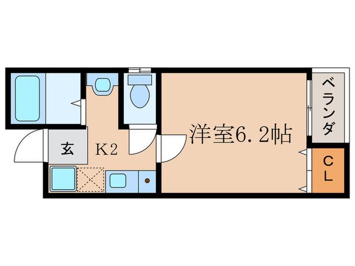 黄檗BASE(1K/2階)の間取り写真