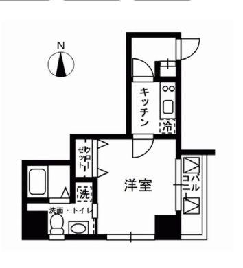 レジディア中野(1K/3階)の間取り写真