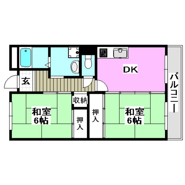 メゾンエフ(2DK/3階)の間取り写真