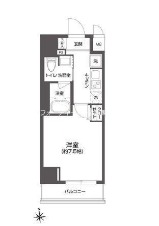 ルクレ上野(1K/2階)の間取り写真