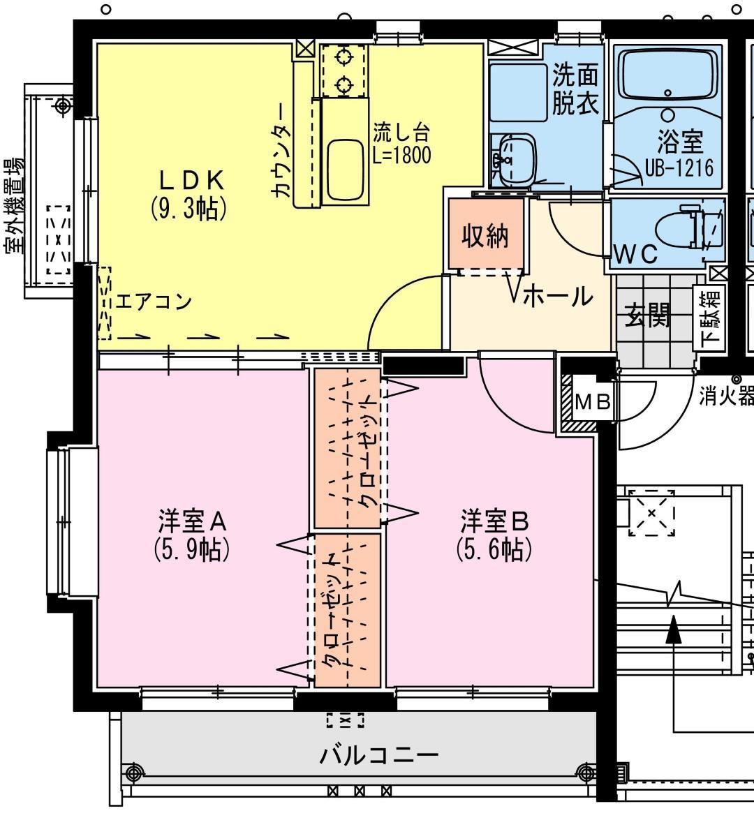 レザンス昭栄(2LDK/3階)の間取り写真