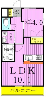 RUHEルーエ(1LDK/1階)の間取り写真