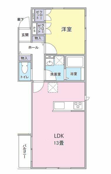 エテルニタ(1LDK/2階)の間取り写真