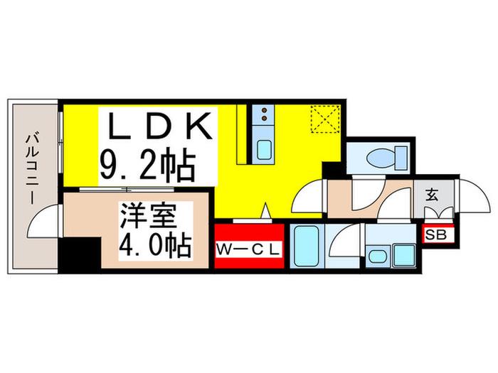 グランエール森下ウエスト(1LDK/7階)の間取り写真