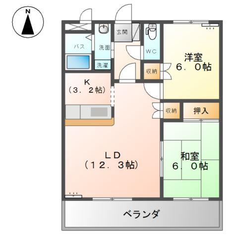 クリアジェイド(2LDK/2階)の間取り写真