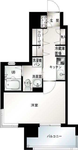 エンクレスト六本松II(1K/8階)の間取り写真