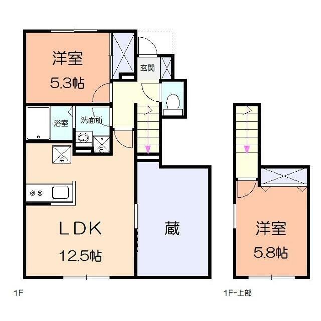 SUNNY COURT L(2LDK/1階)の間取り写真