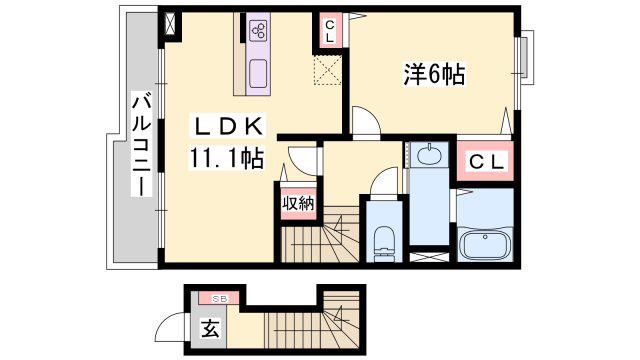 プロス EKIMAE(1LDK/2階)の間取り写真