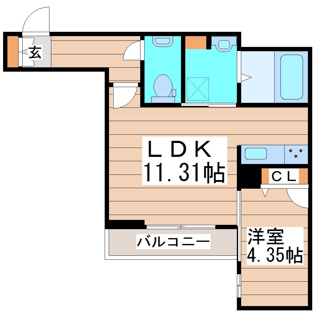 シャーメゾンSKIII(1LDK/3階)の間取り写真