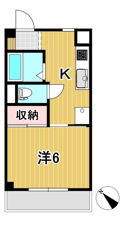 サンビオラ多賀(1K/2階)の間取り写真