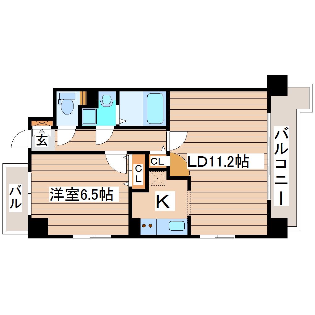 サンヴァーリオ新田駅前I(1LDK/1階)の間取り写真