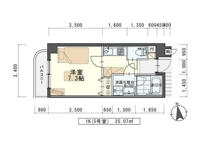 BLEU CLEL(1K/2階)の間取り写真
