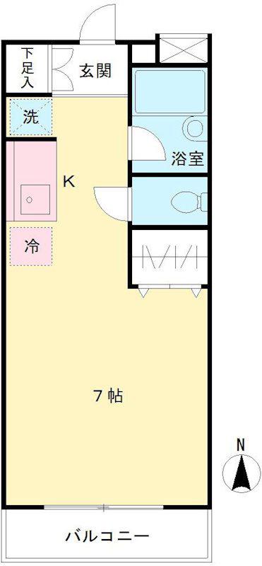 メゾンさくら(1K/2階)の間取り写真