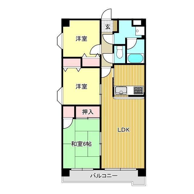 エストワン(3LDK/3階)の間取り写真