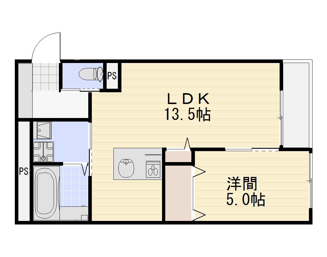 IRIS総社中央(1LDK/3階)の間取り写真