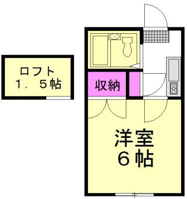 パークイースト(1K/1階)の間取り写真