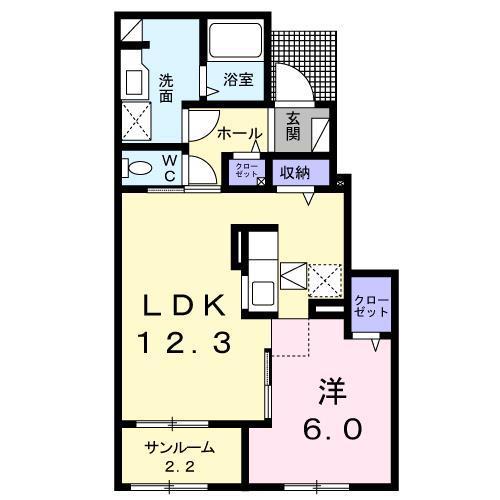 ファイン・グランツIII(1LDK/1階)の間取り写真