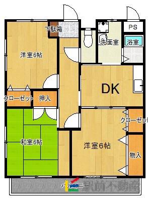 コーポ塚本II(3DK/1階)の間取り写真