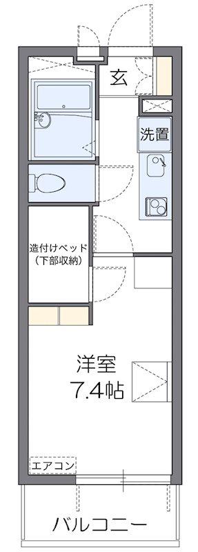 レオパレス龍門(1K/2階)の間取り写真