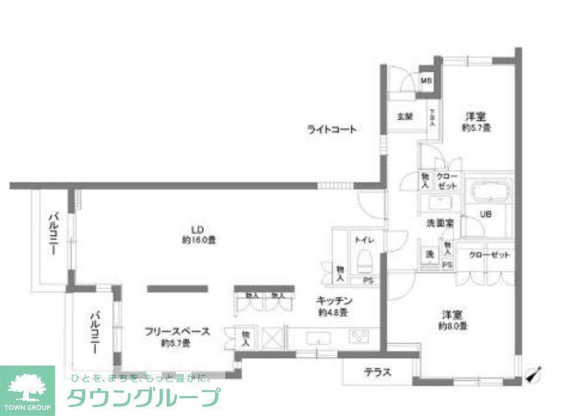 カスタリア北沢(3LDK/3階)の間取り写真