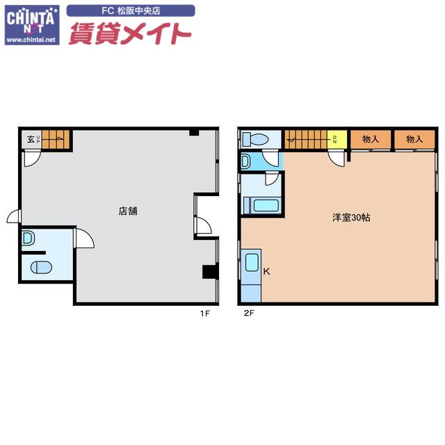 小野江アパートA(ワンルーム/1階)の間取り写真