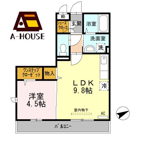 パライソ(1LDK/3階)の間取り写真
