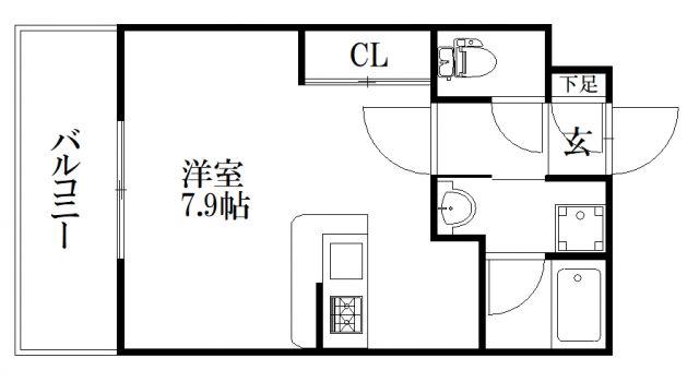 ソレイユ曙(ワンルーム/2階)の間取り写真