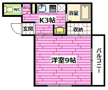 WINDWARD(1K/1階)の間取り写真