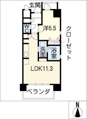 ANGELINA(1LDK/6階)の間取り写真