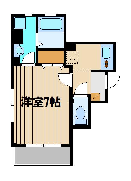 ル フォーチュン(1K/1階)の間取り写真