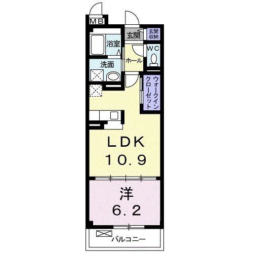 ベルソレイユ(1LDK/6階)の間取り写真
