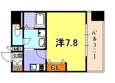 ディナスティ神戸元町通(1K/10階)の間取り写真