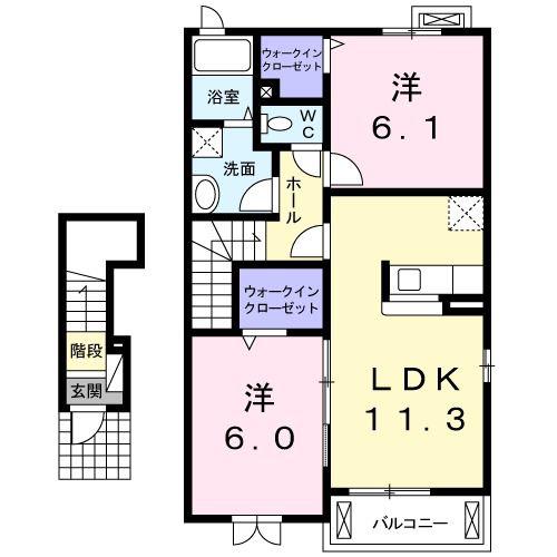 メゾン エトワール(2LDK/2階)の間取り写真