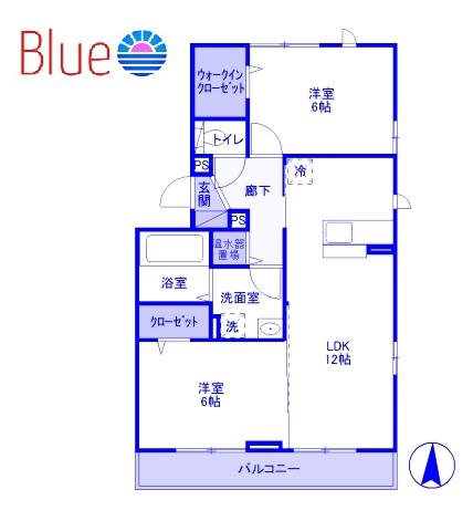 ソレア一ド A棟(2LDK/3階)の間取り写真